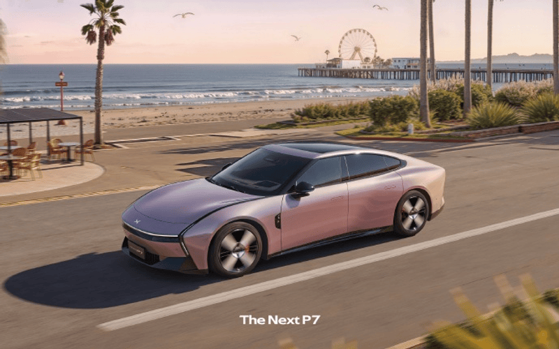全新小鹏P7“星暮紫”配色官图曝光 全新设计语言/8月6日发布
