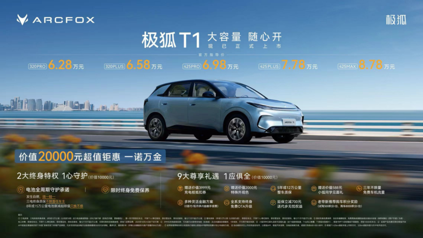 6.28万起,极狐T1上市开启交付