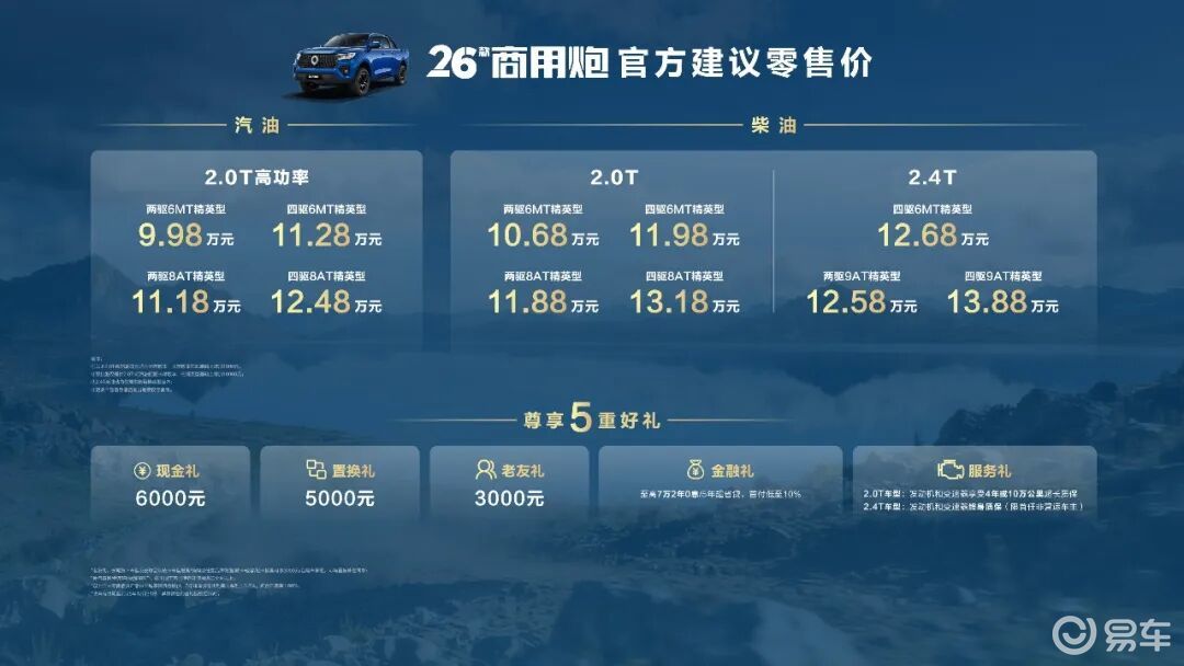 千锤百炼实力再进阶2026款长城炮焕新上市9.98万元起